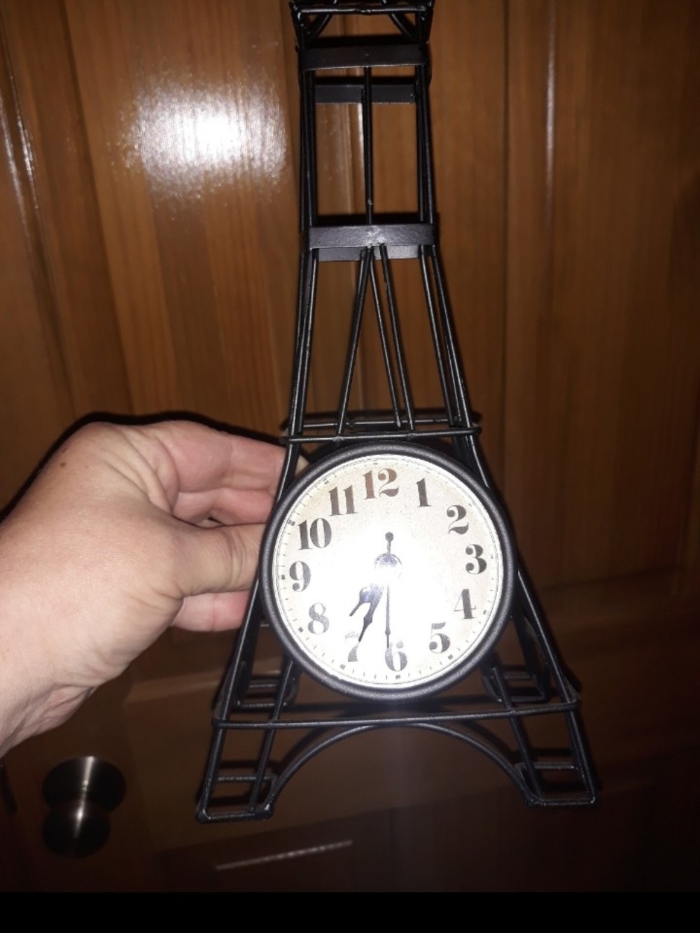 Black Eiffel Tower Wall Clock Decorative Home Accent